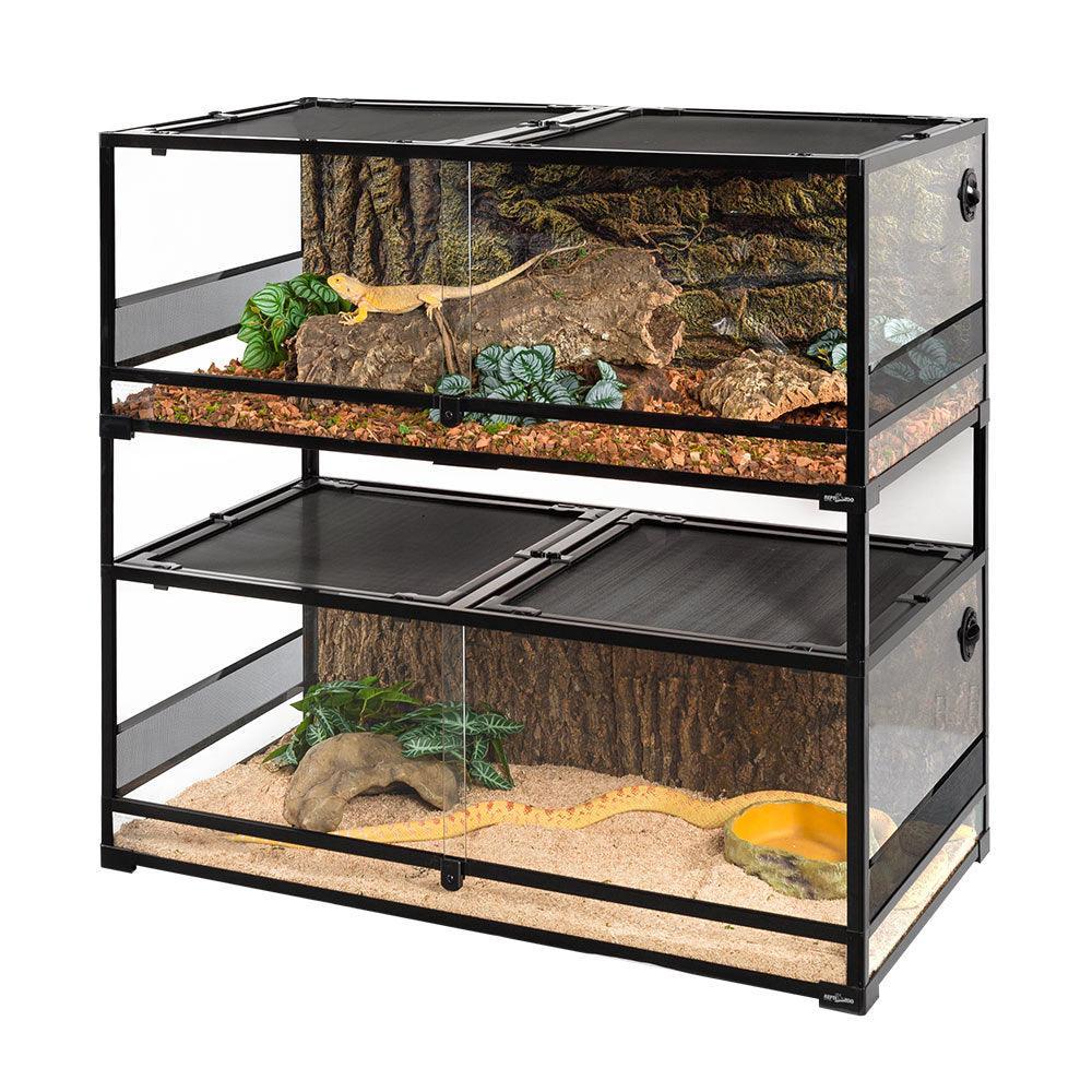 REPTI ZOO Stackable Reptile Terrarium (2 tanks stacked)