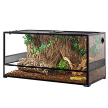 Load image into Gallery viewer, REPTIZOO 120 Gallon 48&quot; x 24&quot; x 24&quot; Large Glass Reptile Terrarium, Tall &amp; Wide Reptile Habitat Tank (Side Net Panel &amp; Glass Switchable) RK0239 - REPTI ZOO