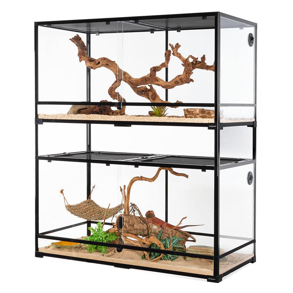 REPTI ZOO Stackable Reptile Glass Terrarium Tank (2 tanks) - REPTI ZOO