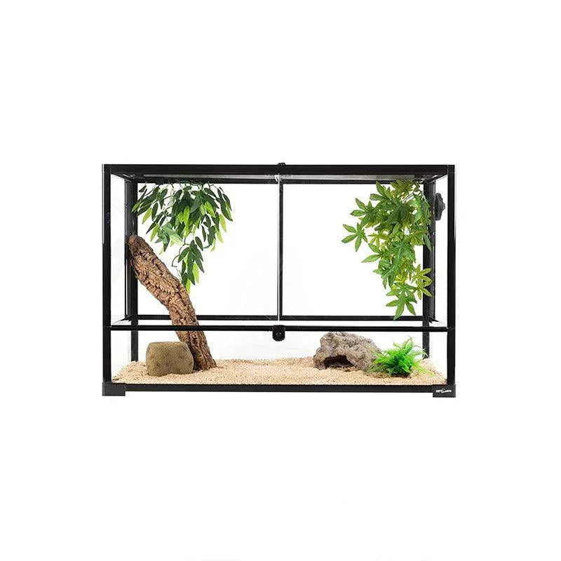REPTI ZOO 67 Gallon 36" x 18" x 24" Reptile Large Glass Terrarium 2 in 1 Side Meshes and Side Glasses Reptile Terrarium(Knock-Down) RK0120P - REPTI ZOO