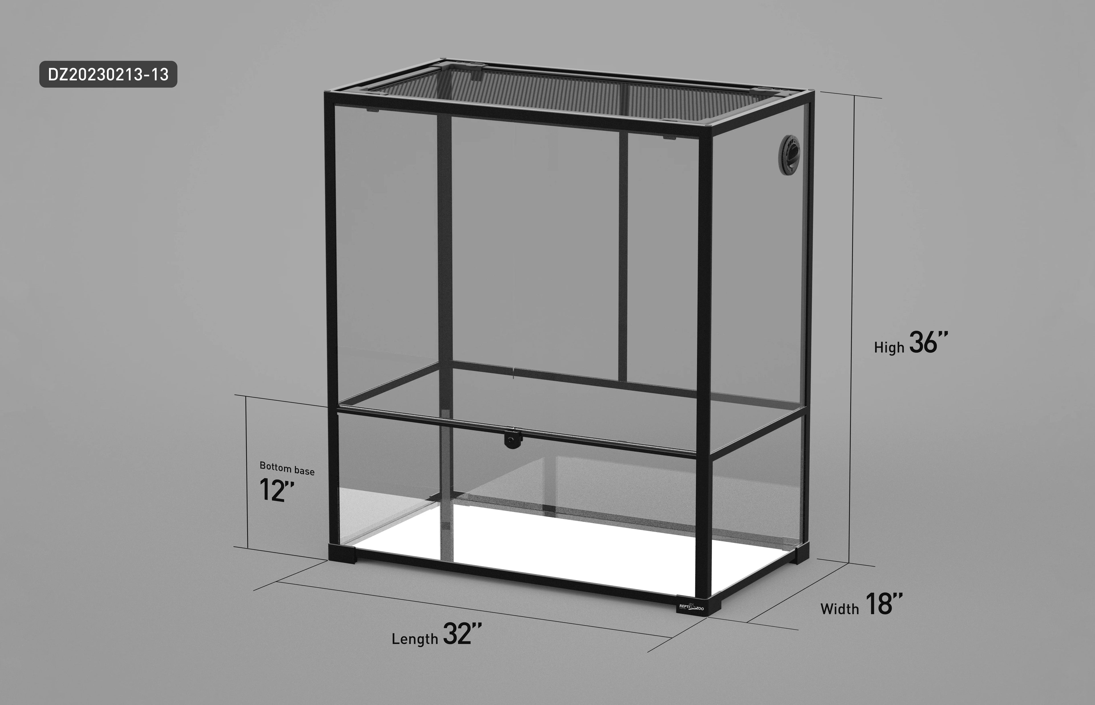 REPTI ZOO 32" x 18"x 36" Glass Reptile Terrarium Front Opening Reptile Habitat Tank (customed reptile cage) - REPTI ZOO