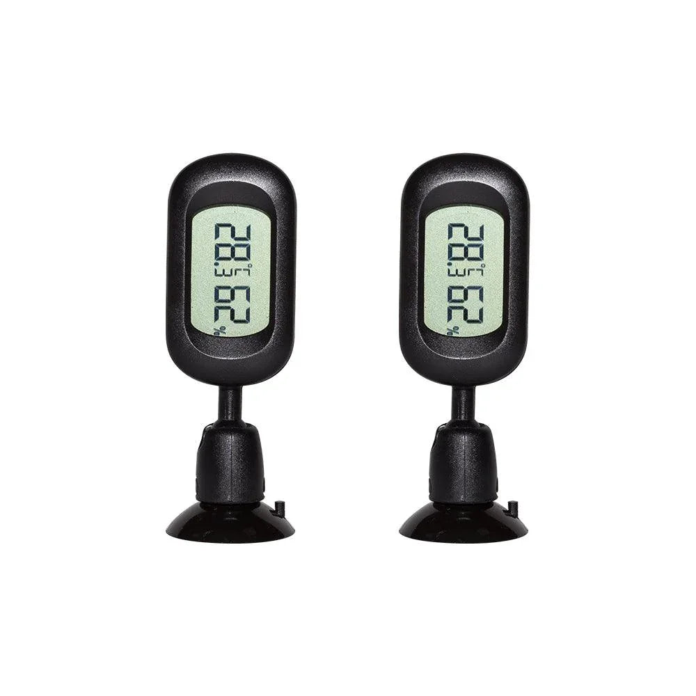 REPTI ZOO Reptile Terrarium Thermometer Hygrometer Digital Display 2PCS 360 Degree Rotation with Suction Cup, 3-Sides Mounting - REPTI ZOO Main image