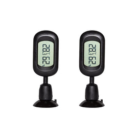 REPTI ZOO Reptile Terrarium Thermometer Hygrometer Digital Display 2PCS 360 Degree Rotation with Suction Cup, 3-Sides Mounting - REPTI ZOO