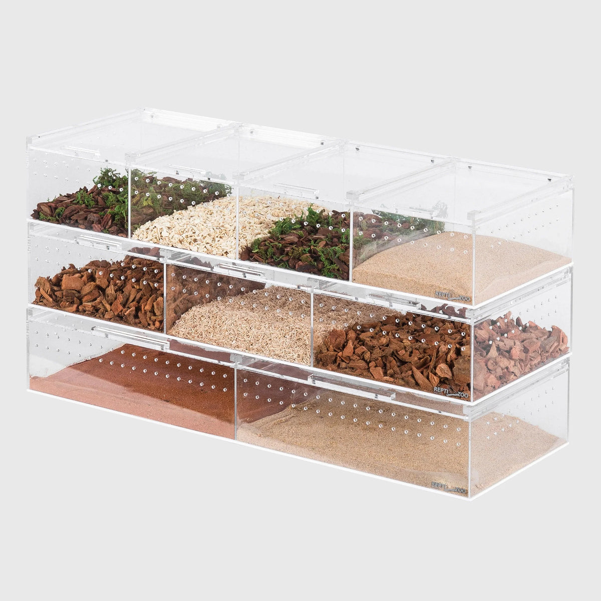 REPTI ZOO 9 Gallon 22″*8″*11″ Acrylic Compart Reptile Breeding Terrarium ACR42DG - REPTI ZOO Main image