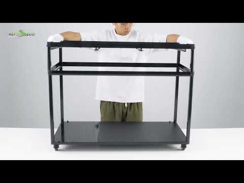 REPTIZOO Stackable Breeding Boxes Rack with Rolling Wheels Tank Stand
