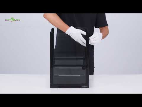 REPTI ZOO 10 Gallon 12" x 12" x 18" Full Glass Reptile Terrarium, Top Screen Ventilation & Feeding RK0102NS