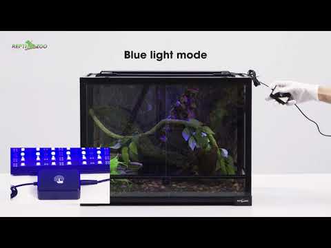 REPTI ZOO Reptile Aquarium Terrarium LED Light Ultra-thin Day and Night Light for Reptiles Aquarium Light, 3-Color Modes LED Light Hood 15W