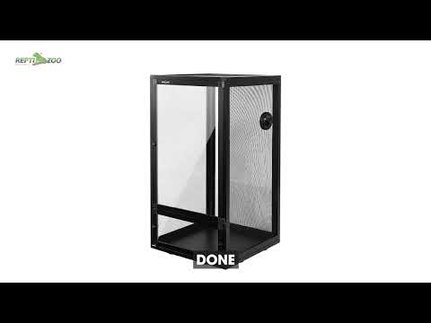 REPTI ZOO Foldable 30 Gallon Screen Chameleon Cage  16" x 16"x 30" with Collapsible Net Side Panels PAC404076