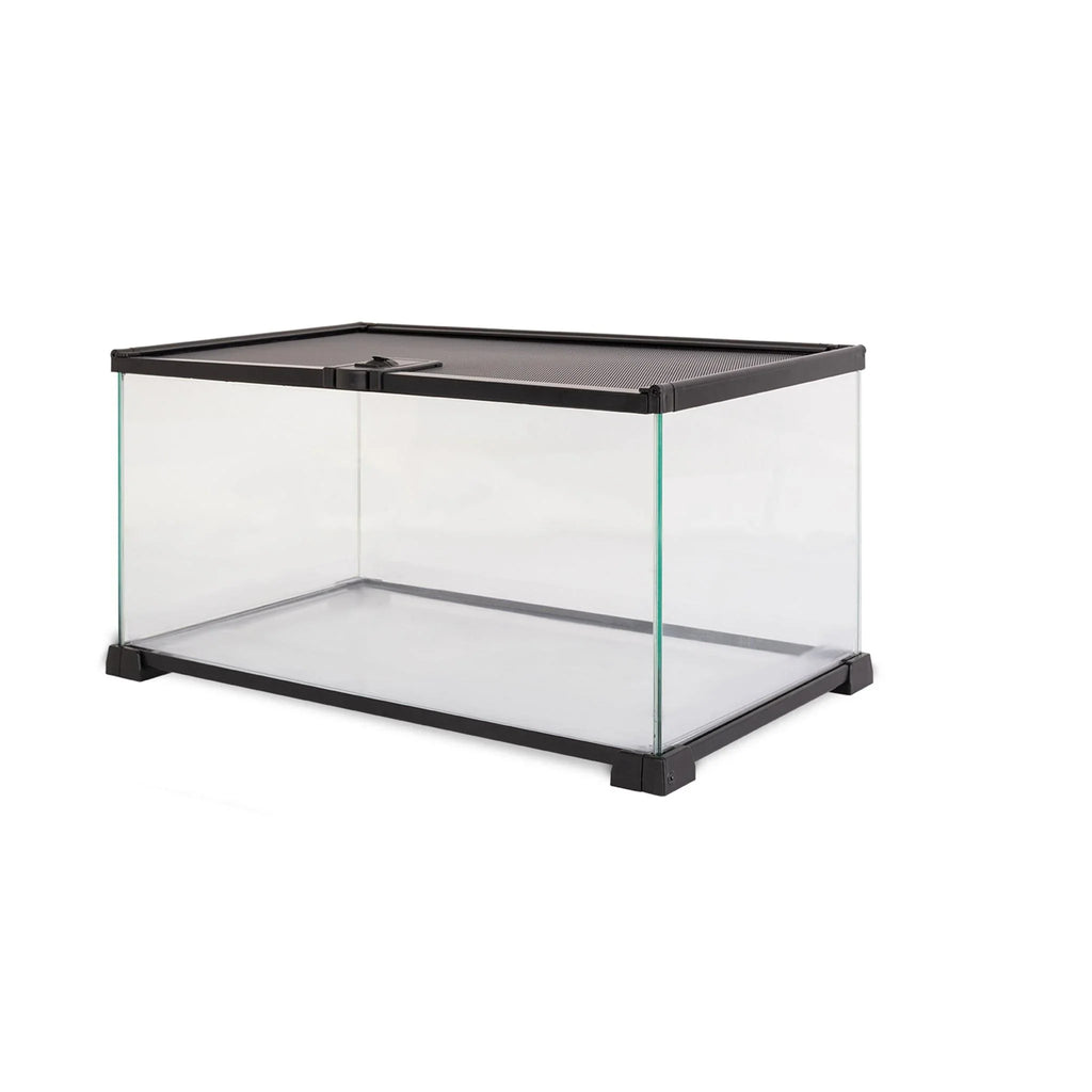 REPTI ZOO 10 Gallon 20" x 12" x 10" Reptile Tank Glass Natural Snake Cage, Sliding Screen Top for Reptile Hamster Hedgehog RAK08 - REPTI ZOO