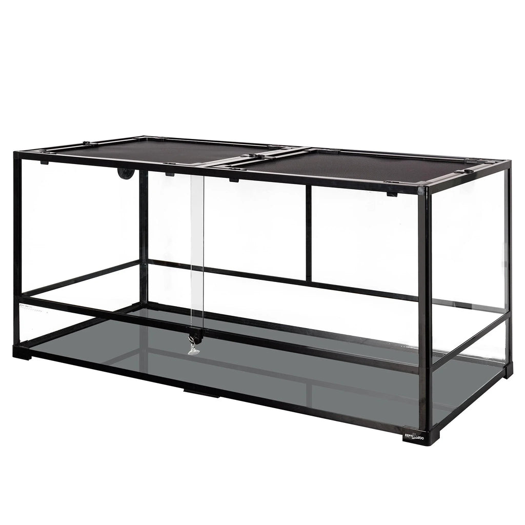 REPTI ZOO 120 Gallon 48" x 24" x 24" Large Glass Reptile Snake Terrarium, Tall & Wide Reptile Habitat Tank with Sliding Door Screen Ventilation RK0240 - REPTI ZOO