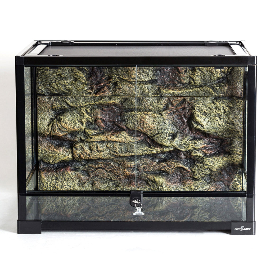 REPTI ZOO 34 Gallon 24" x 18" x 18" Front Opening Reptile Terrarium With Screen Ventilation (Backgrounds not Include) RK0107B - REPTI ZOO