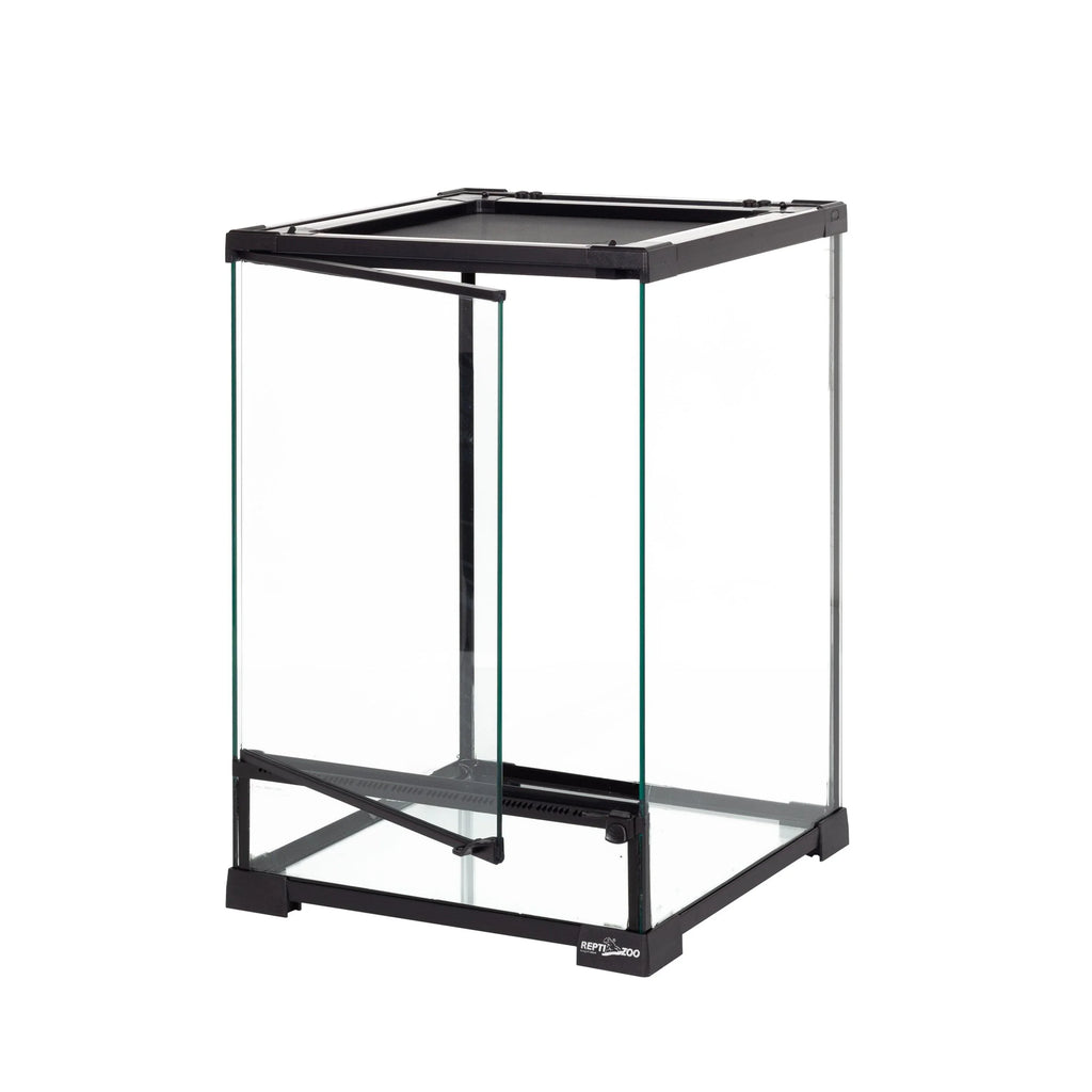 REPTI ZOO 11.2 Gallon 12″*12″*18″ Reptile Tank With Single Front Door Glass Sides And Waterproof Base RHK02SG - REPTI ZOO