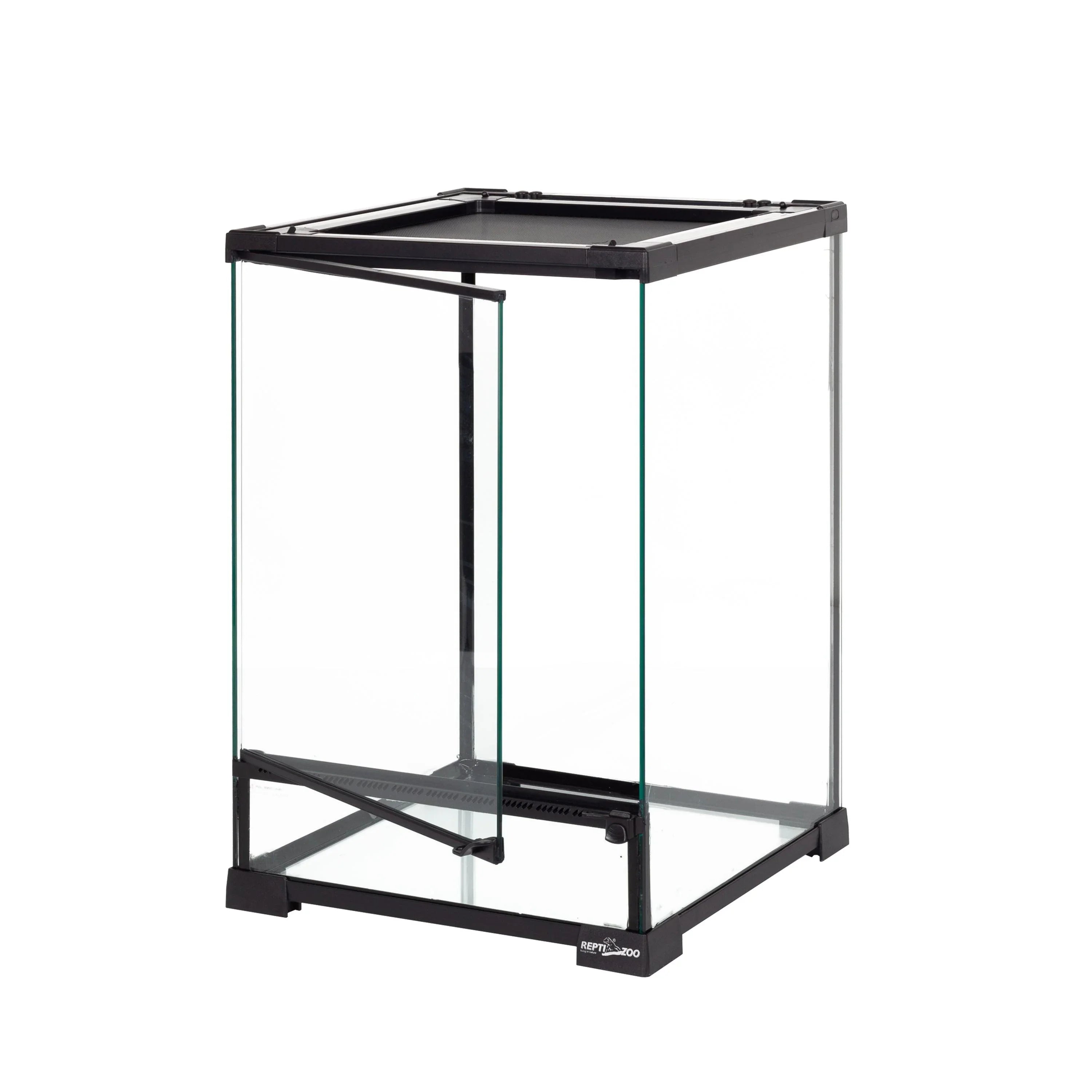 REPTI ZOO 11.2 Gallon 12″*12″*18″ Reptile Tank With Single Front Door Glass Sides And Waterproof Base RHK02SG - REPTI ZOO