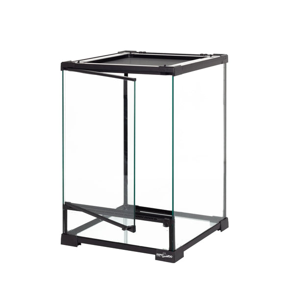 REPTI ZOO 11.2 Gallon 12″*12″*18″ Reptile Tank With Single Front Door Glass Sides And Waterproof Base RHK02SG - REPTI ZOO