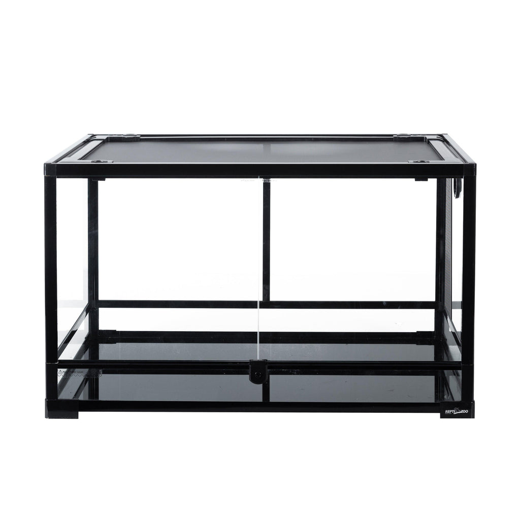 REPTI ZOO 35 Gallon 30*18*18'' Reptile Habitat With Front Double Glass Safe Doors And Preset Feeding Tool Holes RK301818G - REPTI ZOO