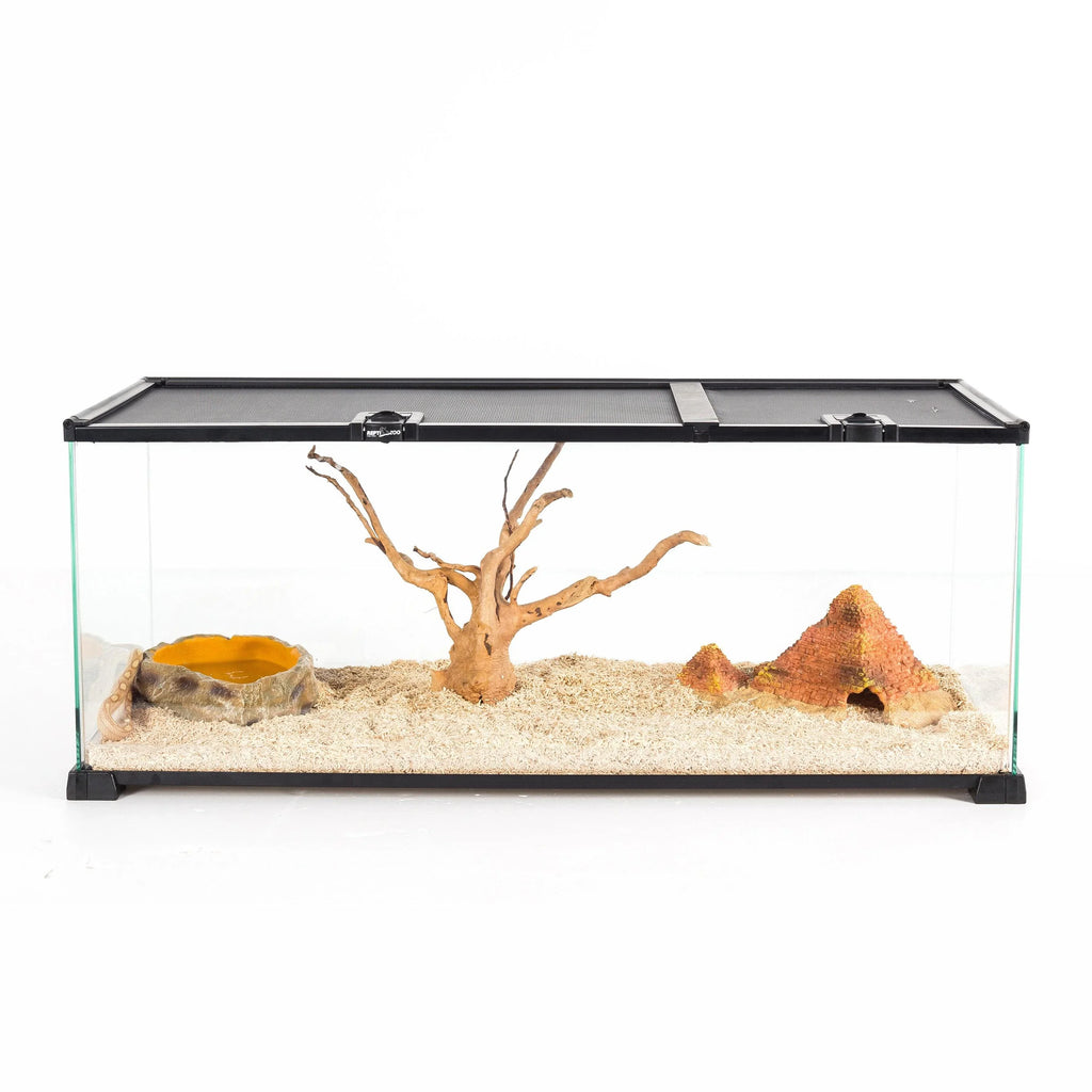 REPTI ZOO 18 Gallon Reptile Enclosures With Double Top Covers And Glass Sides - REPTI ZOO