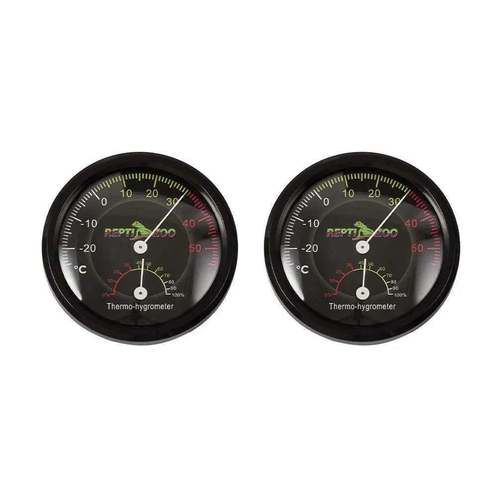 REPTI ZOO Reptile Terrarium 2pcs Thermometer Hygrometer Dual Gauges Pet Rearing Box Reptile Thermometer and Humidity Gauge - REPTI ZOO Main image