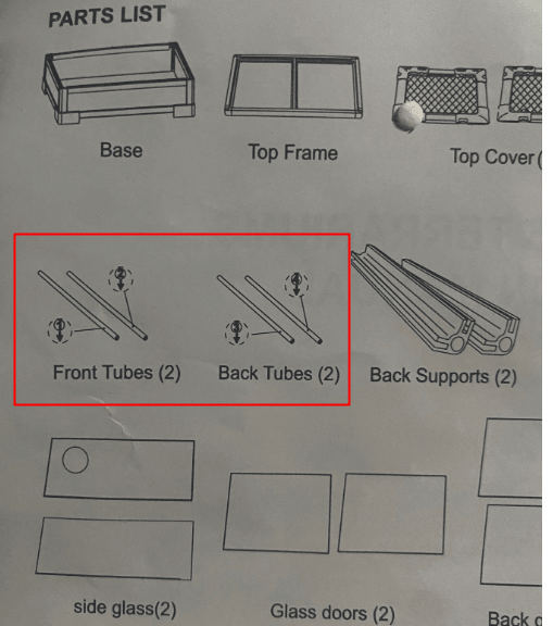 4 corner pipes of RK0240 - REPTI ZOO